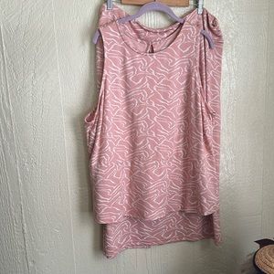 Nordstrom skirt set size 2X, color pink and white